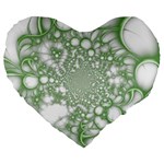 Green Abstract Fractal Background Texture Large 19  Premium Heart Shape Cushions