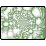 Green Abstract Fractal Background Texture Fleece Blanket (Large)