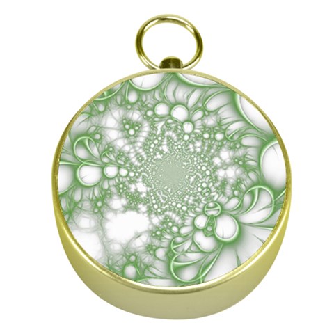 Green Abstract Fractal Background Texture Gold Compasses from ArtsNow.com Front
