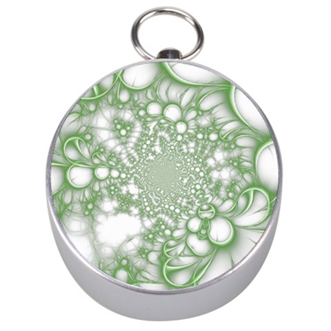 Green Abstract Fractal Background Texture Silver Compasses from ArtsNow.com Front