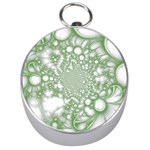 Green Abstract Fractal Background Texture Silver Compasses