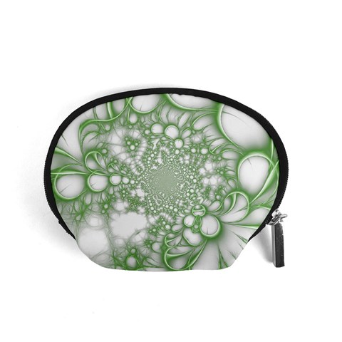 Green Abstract Fractal Background Texture Accessory Pouch (Small) from ArtsNow.com Front