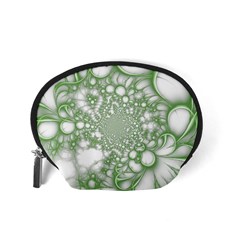 Green Abstract Fractal Background Texture Accessory Pouch (Small) from ArtsNow.com Back