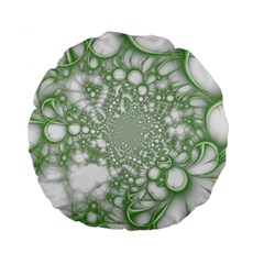 Green Abstract Fractal Background Texture Standard 15  Premium Flano Round Cushions from ArtsNow.com Back