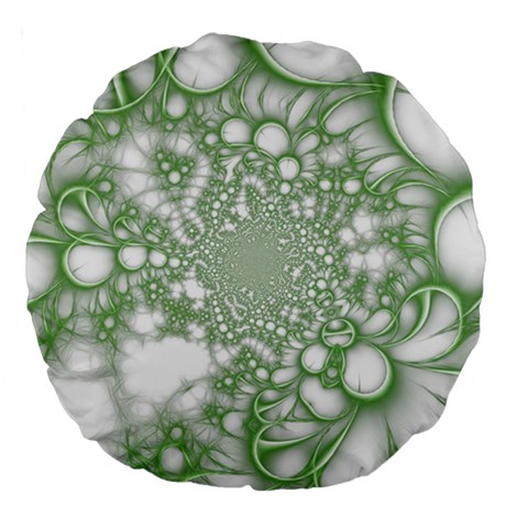 Green Abstract Fractal Background Texture Large 18  Premium Flano Round Cushions from ArtsNow.com Front