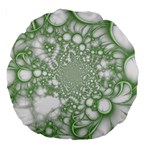 Green Abstract Fractal Background Texture Large 18  Premium Flano Round Cushions