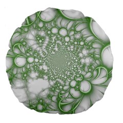 Green Abstract Fractal Background Texture Large 18  Premium Flano Round Cushions from ArtsNow.com Back
