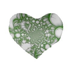 Green Abstract Fractal Background Texture Standard 16  Premium Flano Heart Shape Cushions from ArtsNow.com Front