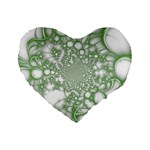 Green Abstract Fractal Background Texture Standard 16  Premium Flano Heart Shape Cushions