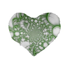 Green Abstract Fractal Background Texture Standard 16  Premium Flano Heart Shape Cushions from ArtsNow.com Back