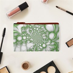 Green Abstract Fractal Background Texture Cosmetic Bag (XS) from ArtsNow.com Front