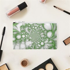 Green Abstract Fractal Background Texture Cosmetic Bag (XS) from ArtsNow.com Front
