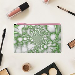 Green Abstract Fractal Background Texture Cosmetic Bag (XS) from ArtsNow.com Front