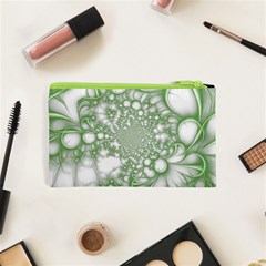Green Abstract Fractal Background Texture Cosmetic Bag (XS) from ArtsNow.com Back
