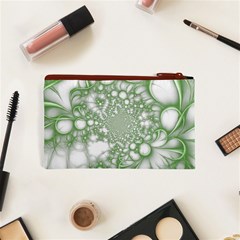 Green Abstract Fractal Background Texture Cosmetic Bag (XS) from ArtsNow.com Back