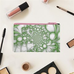 Green Abstract Fractal Background Texture Cosmetic Bag (XS) from ArtsNow.com Back