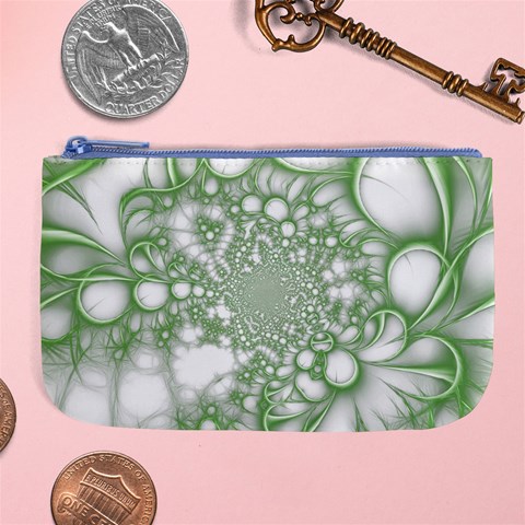 Green Abstract Fractal Background Texture Large Coin Purse from ArtsNow.com Front