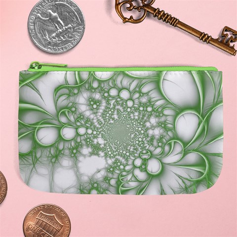 Green Abstract Fractal Background Texture Large Coin Purse from ArtsNow.com Front
