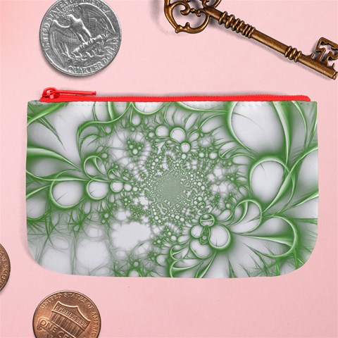 Green Abstract Fractal Background Texture Large Coin Purse from ArtsNow.com Front