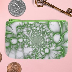 Green Abstract Fractal Background Texture Large Coin Purse from ArtsNow.com Front