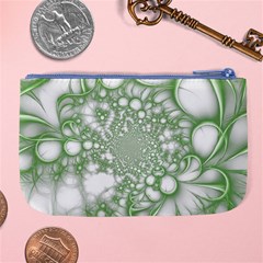 Green Abstract Fractal Background Texture Large Coin Purse from ArtsNow.com Back