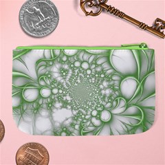 Green Abstract Fractal Background Texture Large Coin Purse from ArtsNow.com Back