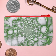 Green Abstract Fractal Background Texture Large Coin Purse from ArtsNow.com Back