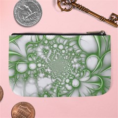 Green Abstract Fractal Background Texture Large Coin Purse from ArtsNow.com Back