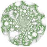 Green Abstract Fractal Background Texture Wooden Bottle Opener (Round)
