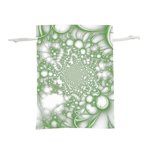 Green Abstract Fractal Background Texture Lightweight Drawstring Pouch (L) from ArtsNow.com Front