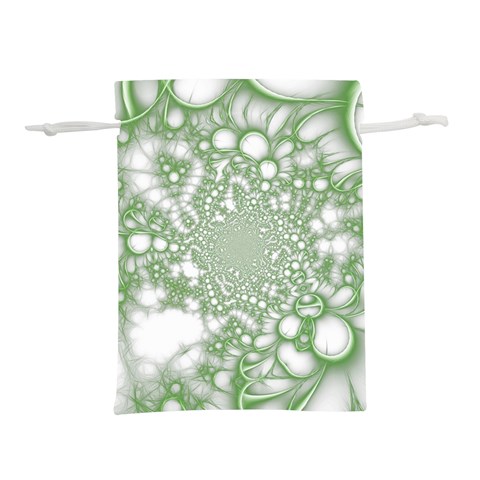 Green Abstract Fractal Background Texture Lightweight Drawstring Pouch (L) from ArtsNow.com Back