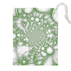 Green Abstract Fractal Background Texture Drawstring Pouch (4XL) from ArtsNow.com Front