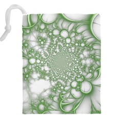 Green Abstract Fractal Background Texture Drawstring Pouch (4XL) from ArtsNow.com Back