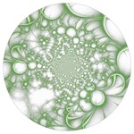 Green Abstract Fractal Background Texture Round Trivet