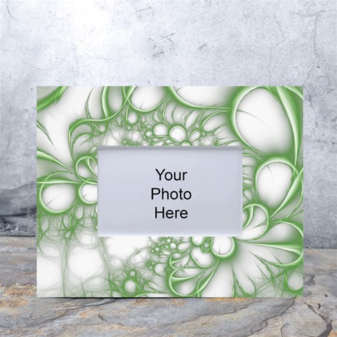 Green Abstract Fractal Background Texture White Tabletop Photo Frame 4 x6  from ArtsNow.com Front