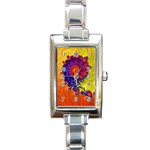 Fractal Spiral Bright Colors Rectangle Italian Charm Watch