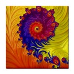 Fractal Spiral Bright Colors Tile Coaster