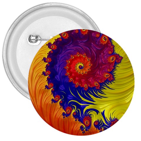 Fractal Spiral Bright Colors 3  Buttons from ArtsNow.com Front