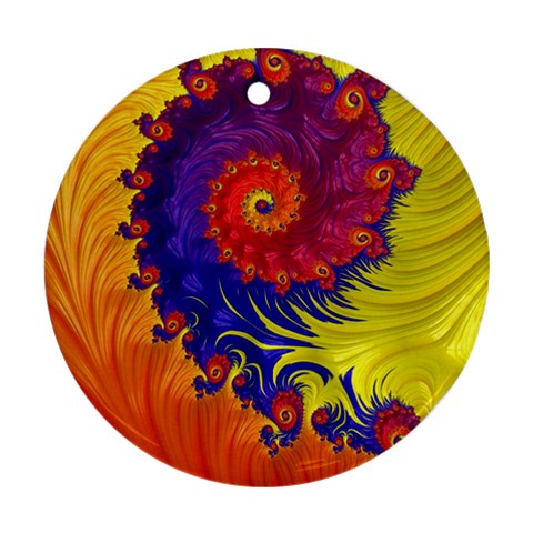 Fractal Spiral Bright Colors Ornament (Round) from ArtsNow.com Front