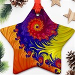 Fractal Spiral Bright Colors Ornament (Star)