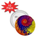 Fractal Spiral Bright Colors 1.75  Buttons (10 pack)