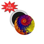 Fractal Spiral Bright Colors 1.75  Magnets (10 pack) 