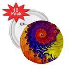 Fractal Spiral Bright Colors 2.25  Buttons (10 pack) 