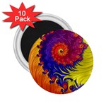 Fractal Spiral Bright Colors 2.25  Magnets (10 pack) 