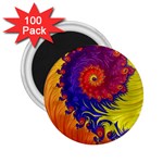 Fractal Spiral Bright Colors 2.25  Magnets (100 pack) 