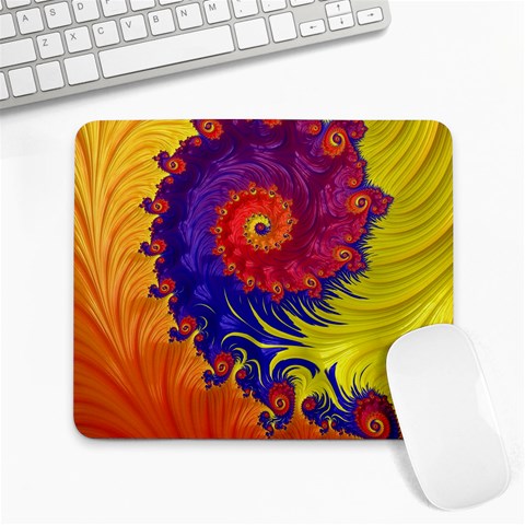 Fractal Spiral Bright Colors Large Mousepad from ArtsNow.com Front
