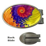 Fractal Spiral Bright Colors Money Clips (Oval) 