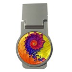 Fractal Spiral Bright Colors Money Clips (Round) 