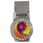 Fractal Spiral Bright Colors Money Clips (CZ) 