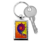 Fractal Spiral Bright Colors Key Chain (Rectangle)